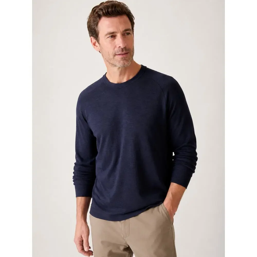 Banana Republic Men's Slub Double-Knit Navy Crew Neck Sweater – Size XL